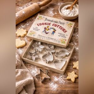 Pennsylvania Dutch Cookie Cutters Set w/ Original Box Lancaster PA Folk Art